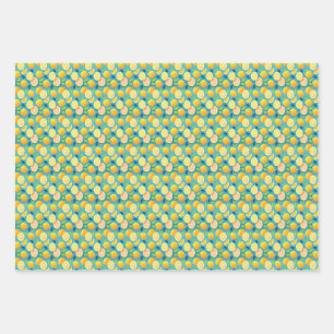 Fresh Summer Lemon Botanical Citrus Wrapping Paper Sheet