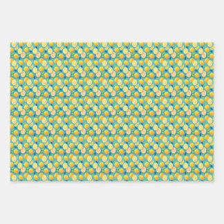 Fresh Summer Lemon Botanical Citrus  Wrapping Paper Sheet