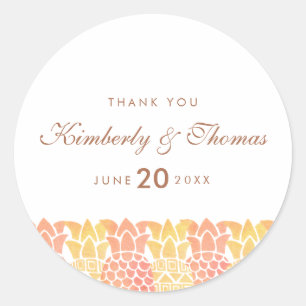 Fresh Summer Pineapple Wedding Favour Sticker