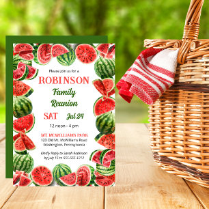Fresh Summer Watermelons QR Code Family Reunion Invitation