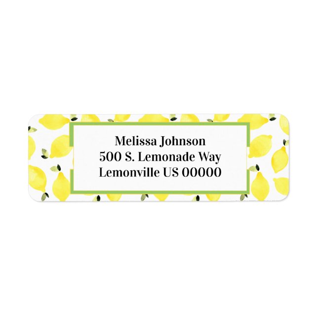 Fresh Summery Bright Lemon Pattern + Green (Front)