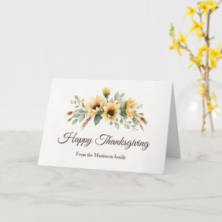 Fresh Sunflowers Floral Thanksgiving Card