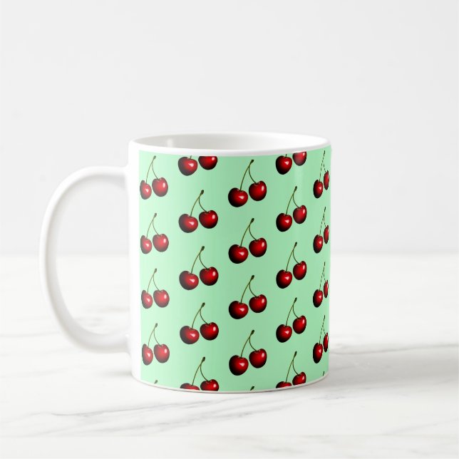 Fresh Sweet Cherries - Choose / Add Colours - Tast Coffee Mug (Left)