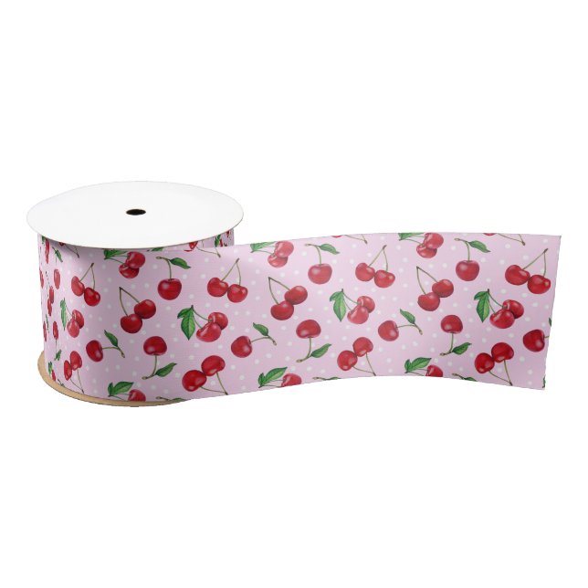 Fresh Sweet Cherries Satin Ribbon (Spool)
