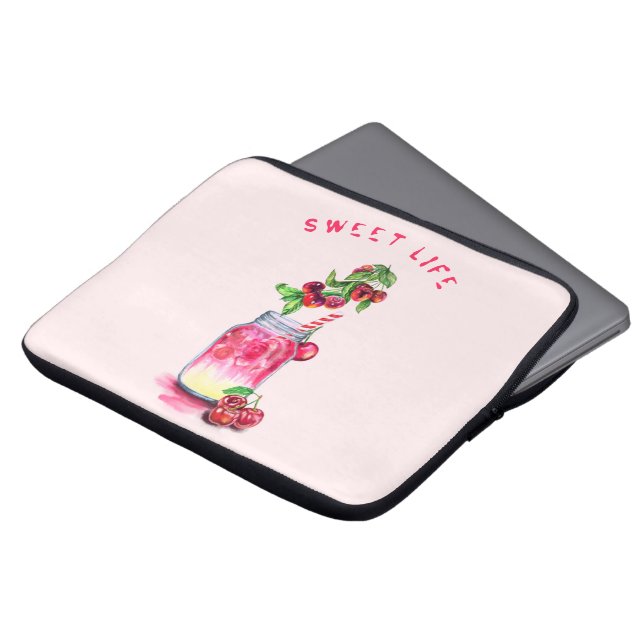 Fresh Sweet Cherry Juice Cool Drink - Summer Fruit Laptop Sleeve (Front Top)