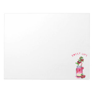 Fresh Sweet Cherry Juice Cool Drink - Summer Party Notepad