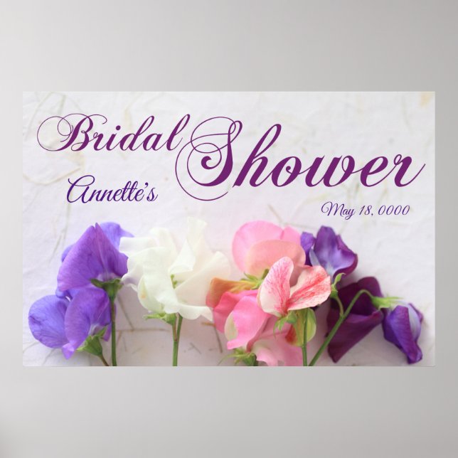  Fresh sweet peas bridal shower Poster (Front)