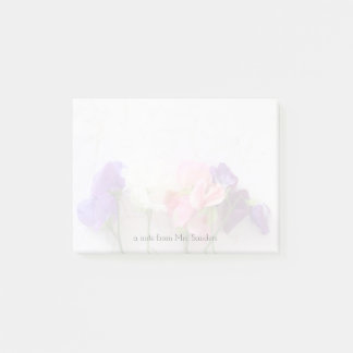Fresh sweet peas fade post-it notes