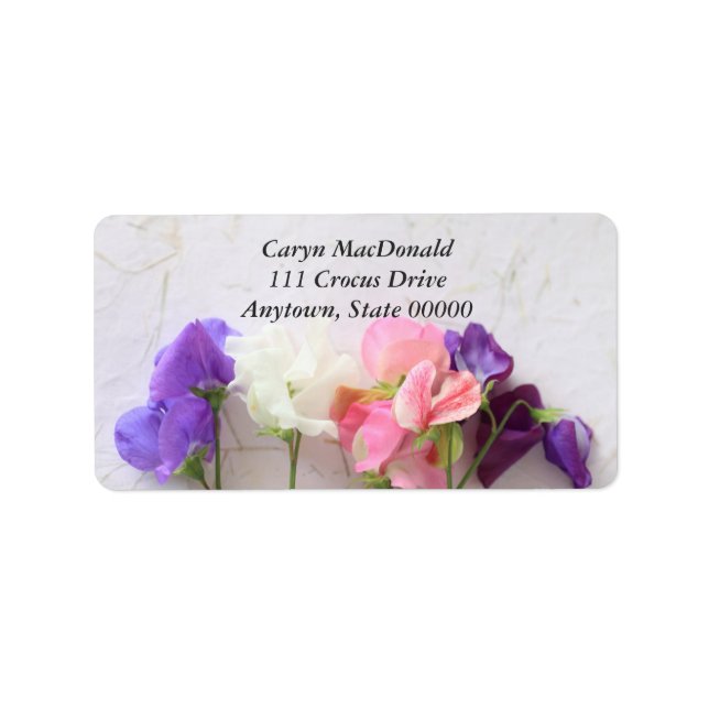 Fresh sweet peas label (Front)