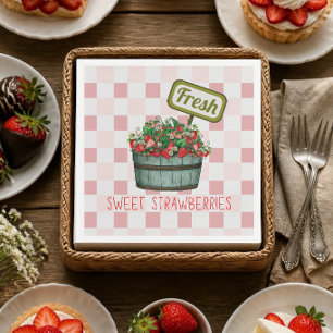 Fresh Sweet Strawberries Paper Napkins