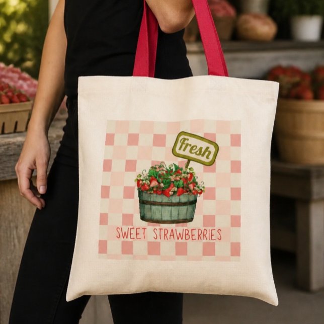 Fresh Sweet Strawberries Tote Bag (Creator Uploaded)
