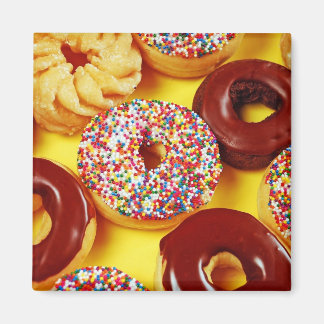 Fresh tasty doughnuts magnet