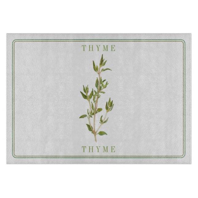 FRESH THYME 11x8 Glass Cutting Board (Front)
