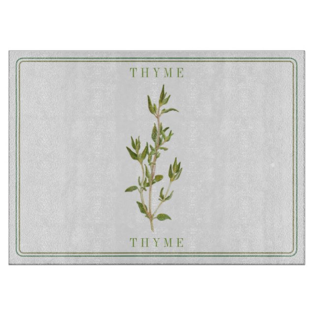 FRESH THYME 15x11 Glass Cutting Board (Front)