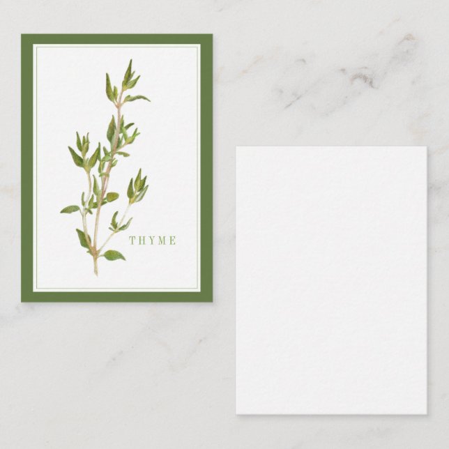 FRESH THYME 3.5x2.5 Flat Card / Green (Front/Back)