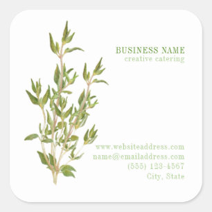 FRESH THYME Biz ID Large Square Stickers