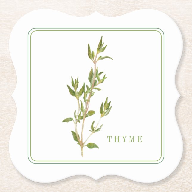 FRESH THYME Bracket Paper Coasters (+text) (Front)