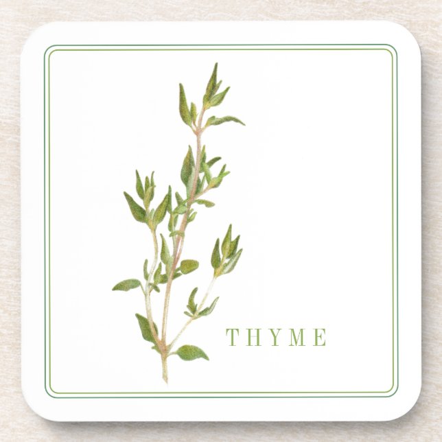 FRESH THYME Hard Plastic Coasters (+text) (Front)