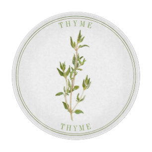 FRESH THYME Round Glass Cutting Board