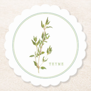 FRESH THYME Scalloped Round Coasters (+text)