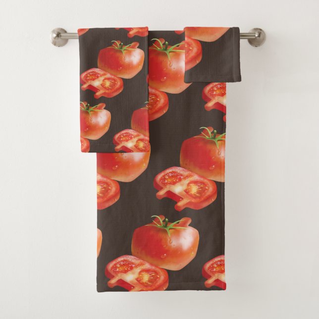 Fresh Tomato Bath Towel Set (Insitu)