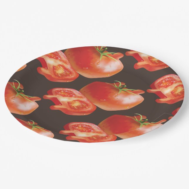 Fresh Tomato Paper Plate (Angled)