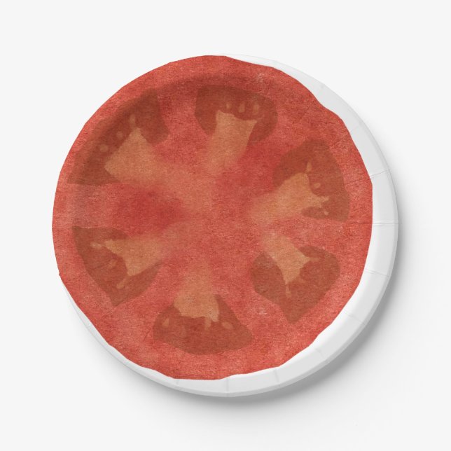 Fresh Tomato Salad Paper Plate (Front)