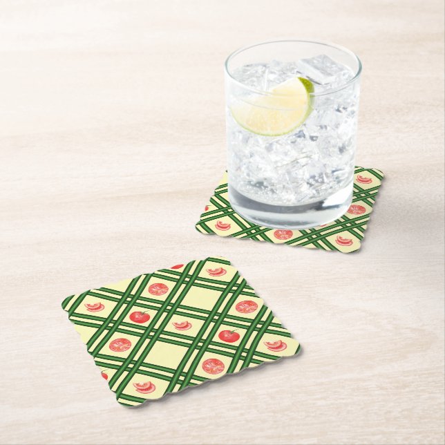 Fresh Tomatoes Gardener Pattern Paper Coaster (Insitu)