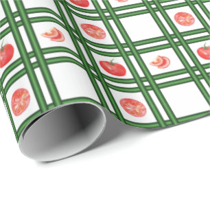 Fresh Tomatoes Gardener Pattern Wrapping Paper