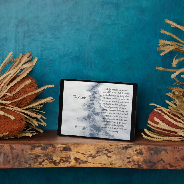 Fresh Tracks Inspirational Plaque (Side)