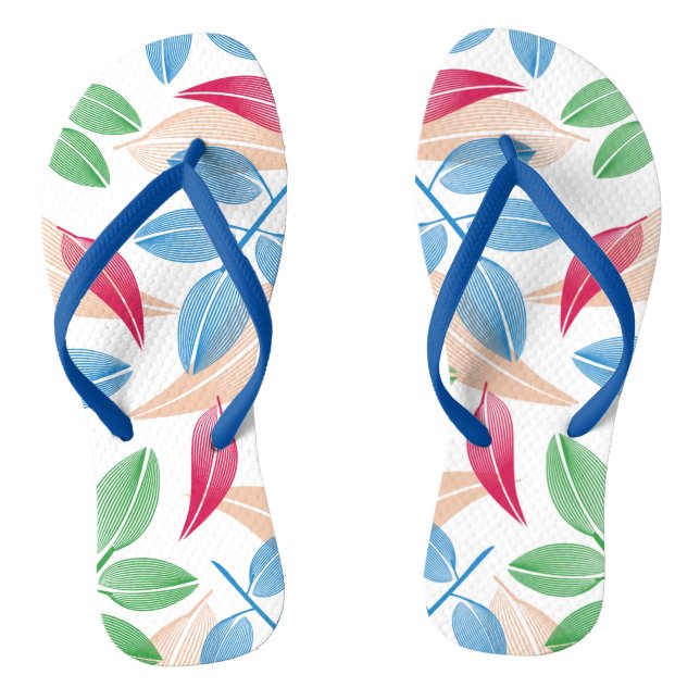 Fresh tropical leaves flip flops (Footbed)