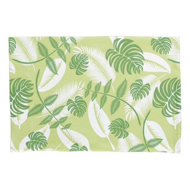 Fresh Tropical Palm Leaf Pillowcase (Front)