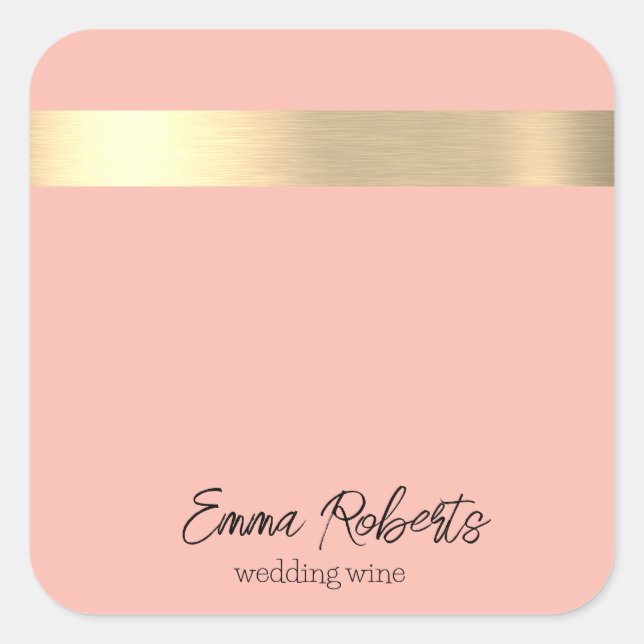 Fresh Tulips Pink Gold Foil Rustic Faux  Square Sticker (Front)
