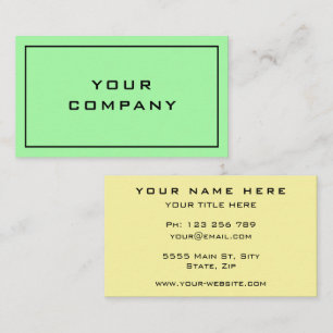 Fresh Two Colours - Elegant Professional Modern Business Card