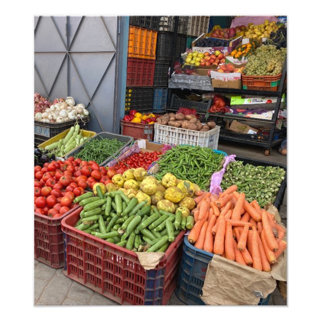 Fresh Vegetables at the Market -Marrakech, Morocco Photo Print (Front)