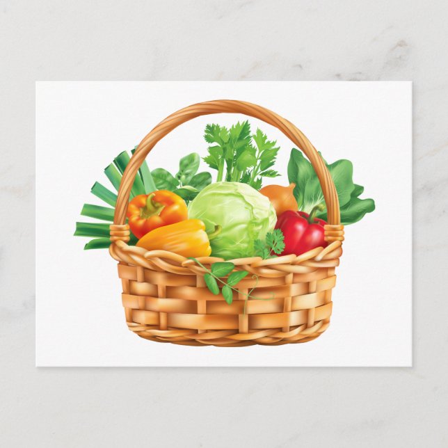 FRESH VEGETABLES BASKET POSTCARD (Front)