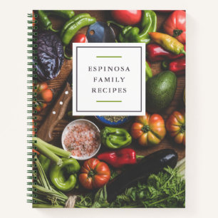 Fresh Vegetables Family Recipe Cookbook Notebook