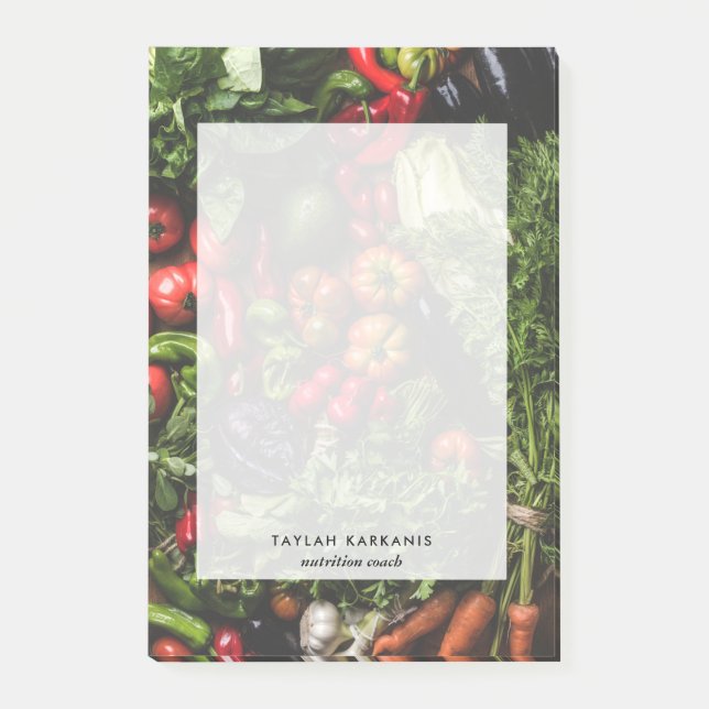 Fresh Vegetables Health Field Personalised Post-it Notes (Front)