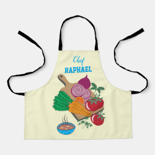 Fresh vegetables kid chef apron