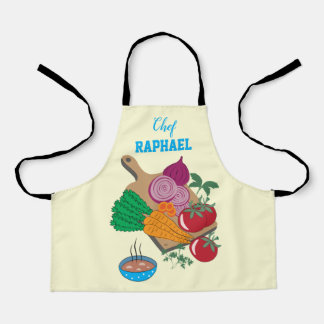 Fresh vegetables kid chef apron