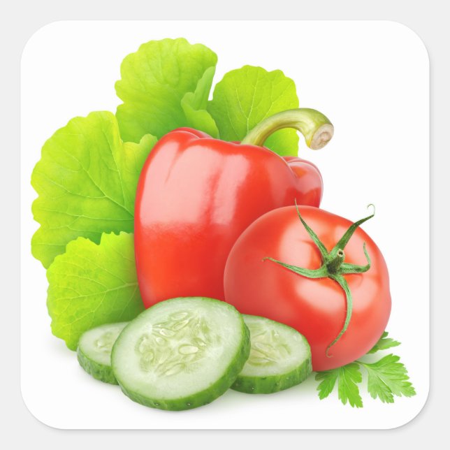 Fresh vegetables square sticker (Front)