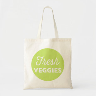 Fresh Veggies Retro Typography Market Tote Bag