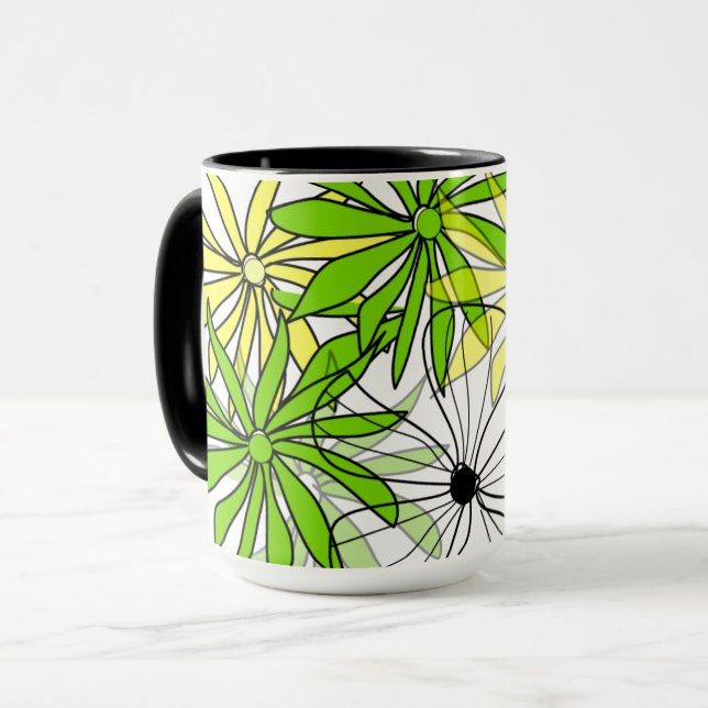 Fresh Vibes: Colourful Floral Coffee Cup (Front Left)