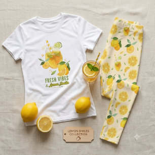 Fresh Vibes Lemon Smiles Watercolor Citrus Summer Tri-Blend Shirt
