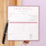 Fresh vintage pink simple small business invoice notepad<br><div class="desc">These fresh vintage pink invoice notepad are customisable and your business info is easy to add. You can add your logo, business info and details. This fresh and elegant looking collection is feminine and graceful. But the vintage pink makes it unique and a little bold. It is most suitable for...</div>