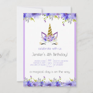 Fresh Violet Unicorn Birthday Decorations