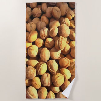 Fresh Walnuts Hyperrealistic Painting Beach Towel
