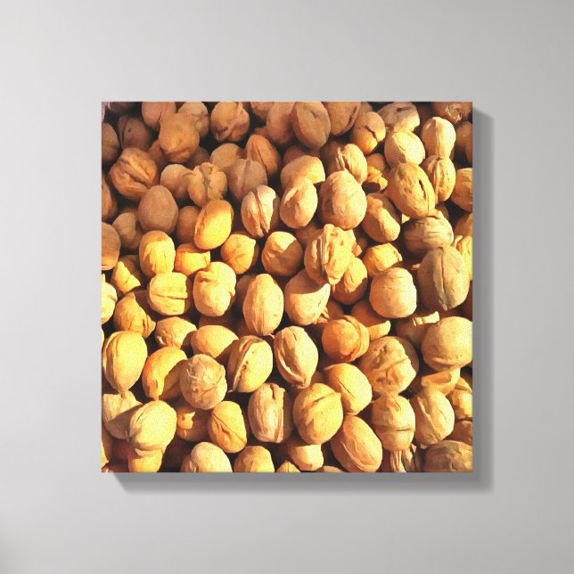 Fresh Walnuts Hyperrealistic Painting Canvas Print (Front)