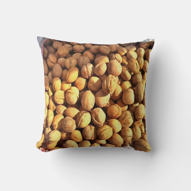 Fresh Walnuts Hyperrealistic Painting Cushion (Front)
