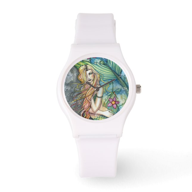 Fresh Water Mermaid Fantasy Art Watch (Front)